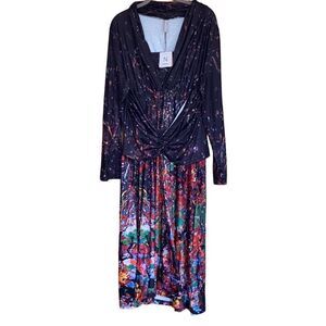 Noracora NWT Paint Splatter Multicolor Dress Long Sleeve Kidcore ArtToWear XL